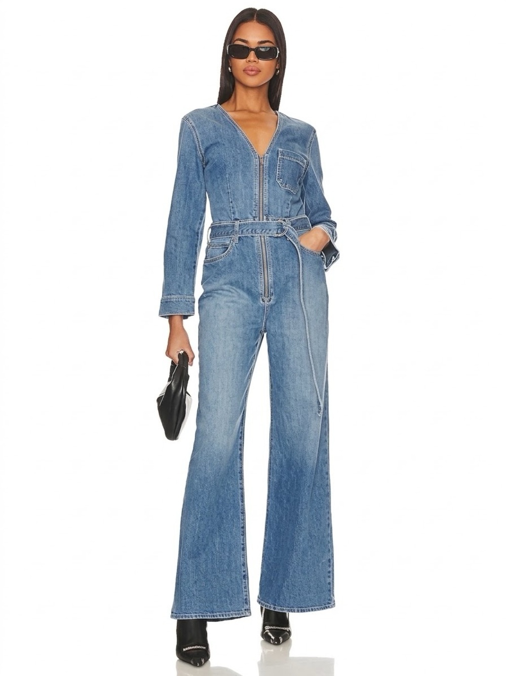 Etica Lia Retro Denim Jumpsuit Super Sonic Small Blue Jean Fall Autumn Western